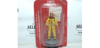 Bombero con traje anti frío Montreal Canadá 2003 Figura Plomo